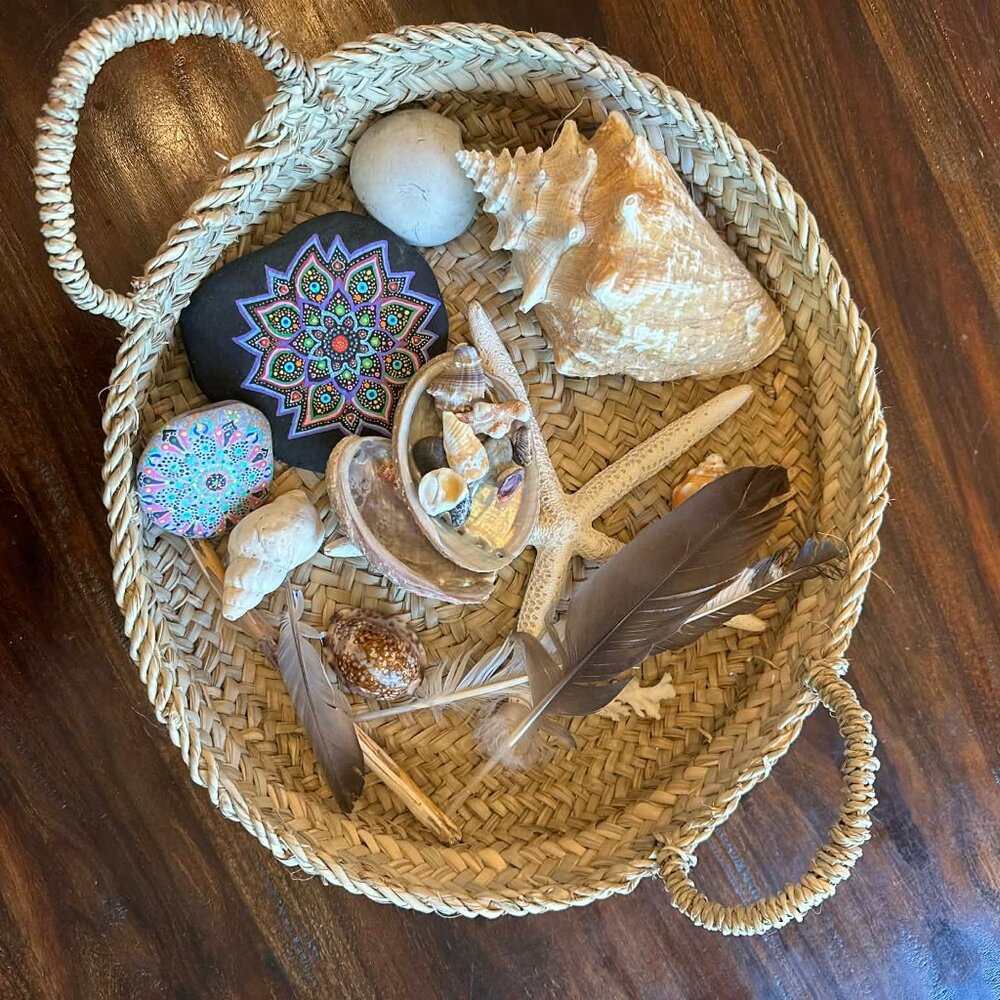 Handmade new Round storage basket with handles - woven basket storage